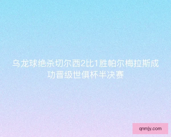 乌龙球绝杀切尔西2比1胜帕尔梅拉斯成功晋级世俱杯半决赛